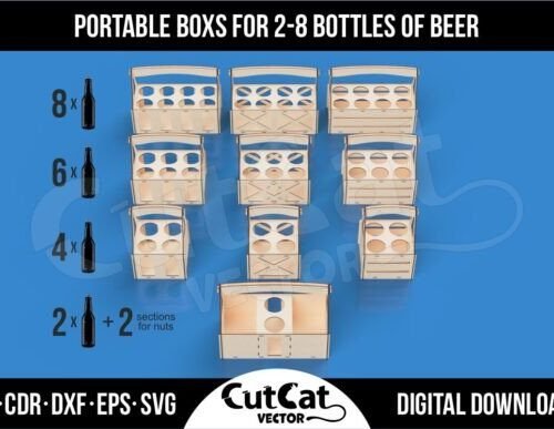 Caja Portatil Para 2 8 Botellas De Cerveza Creativo Digital